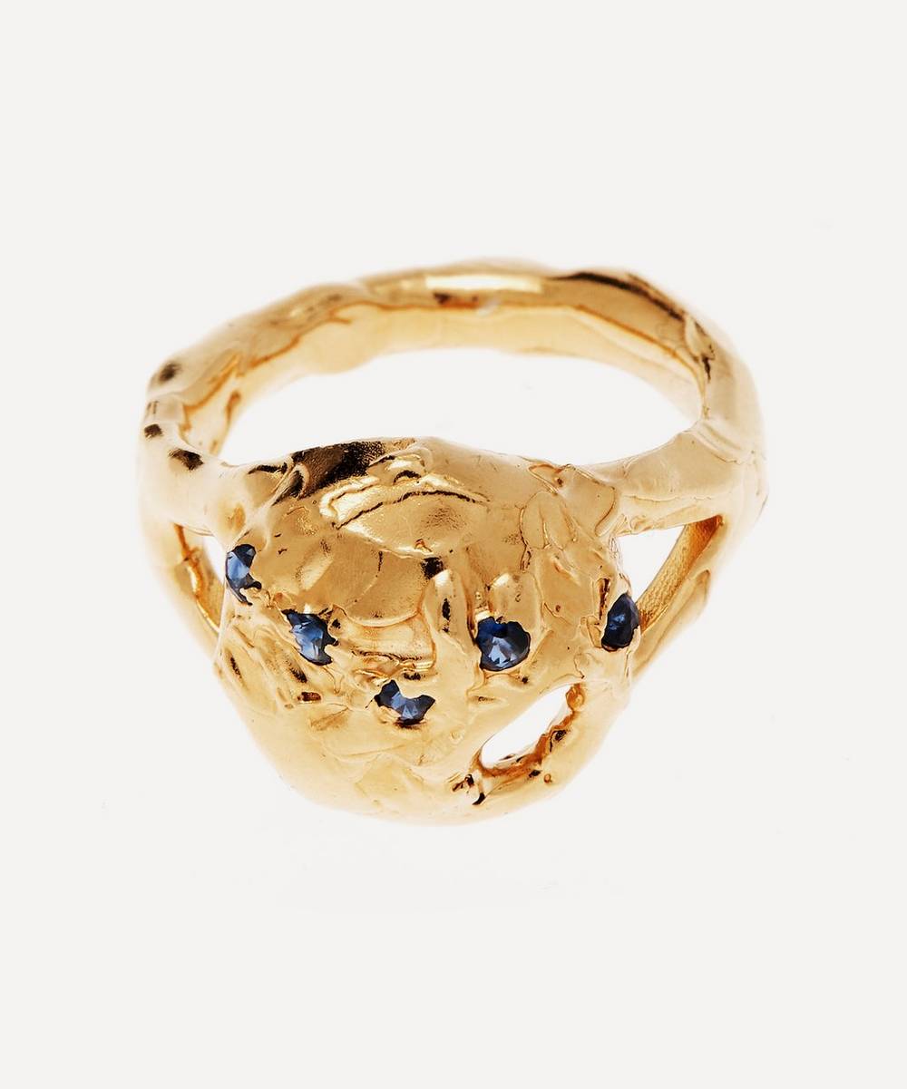 Alighieri - Gold-Plated The Sapphire's Path Ring
