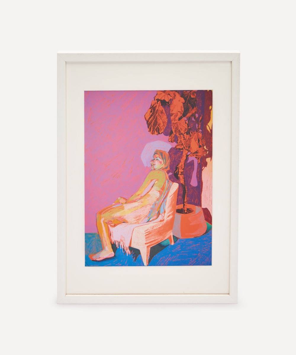 Partnership Editions - Hester Finch Double Face on Orange with Purple Tree Framed Giclée Print