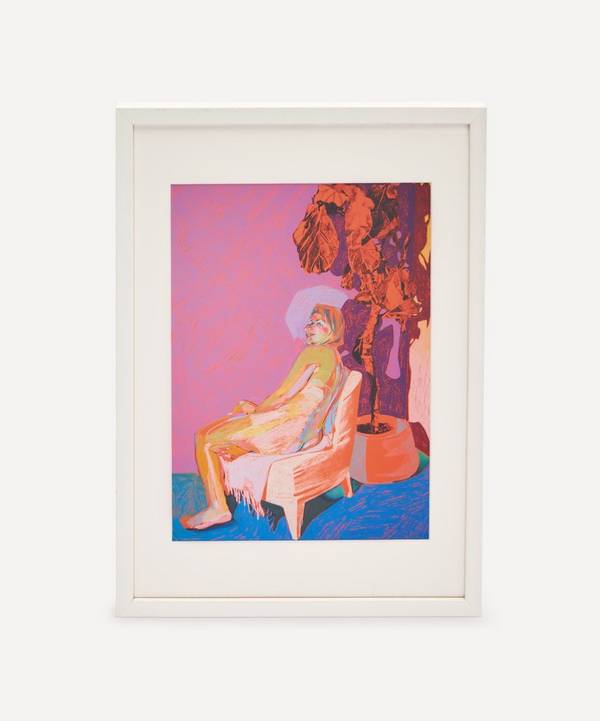 Partnership Editions - Hester Finch Double Face on Orange with Purple Tree Framed Giclée Print image number 0