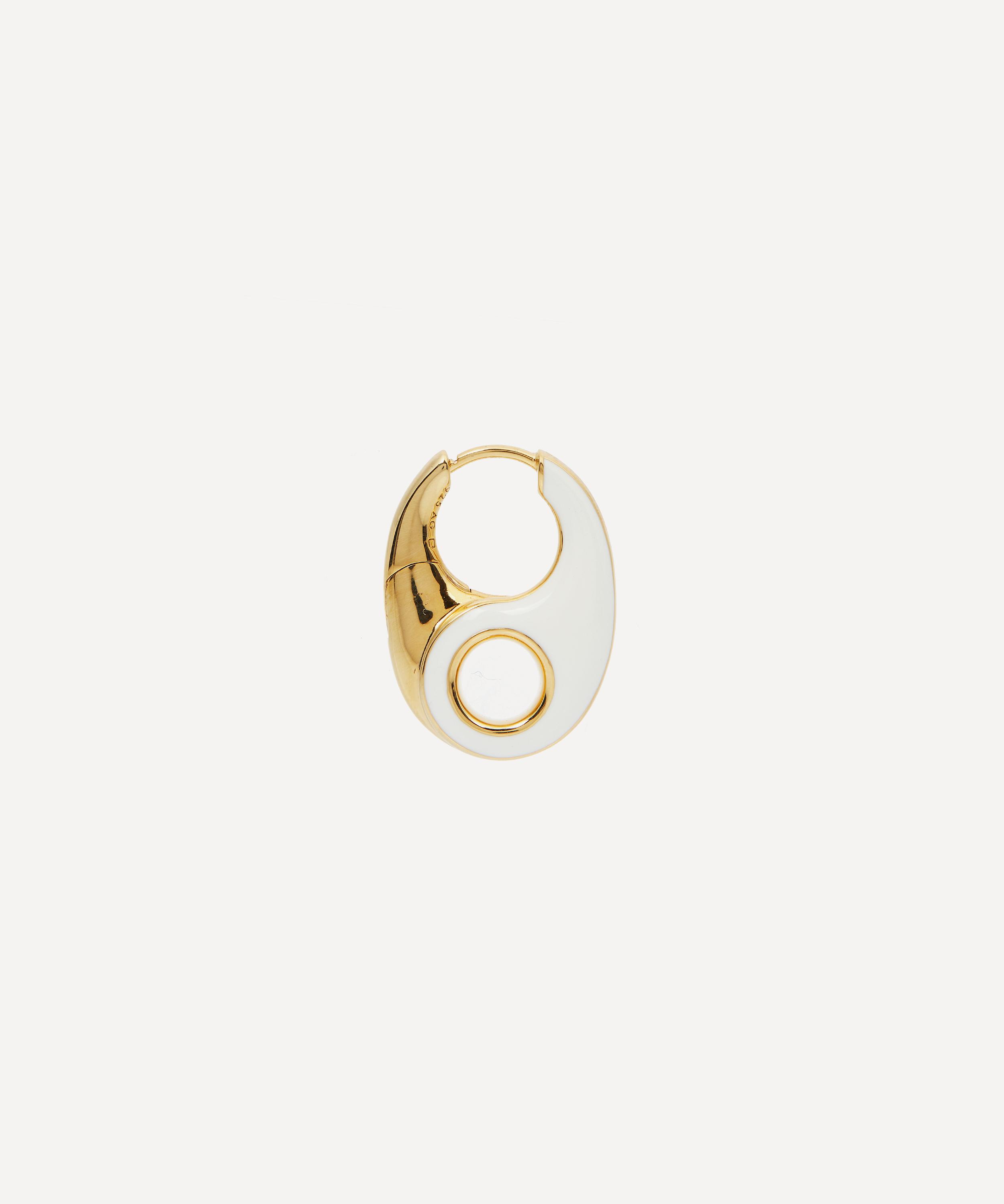 Maria Black - Gold-Plated Vogue White Resin Single Earring Right image number 2