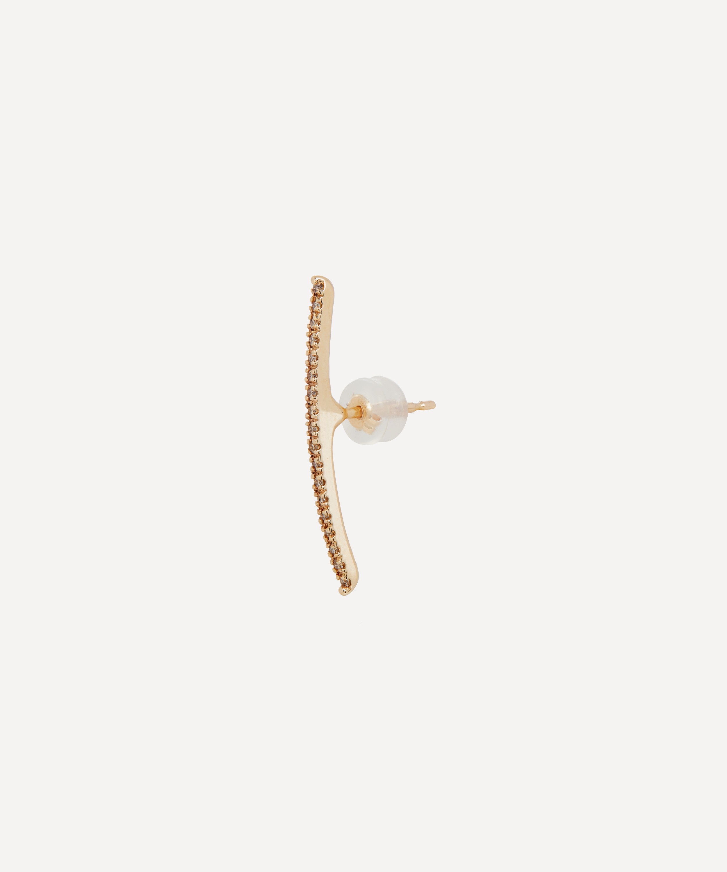 Hirotaka 10ct Gold Gossamer Long Diamond Bar Single Stud Earring