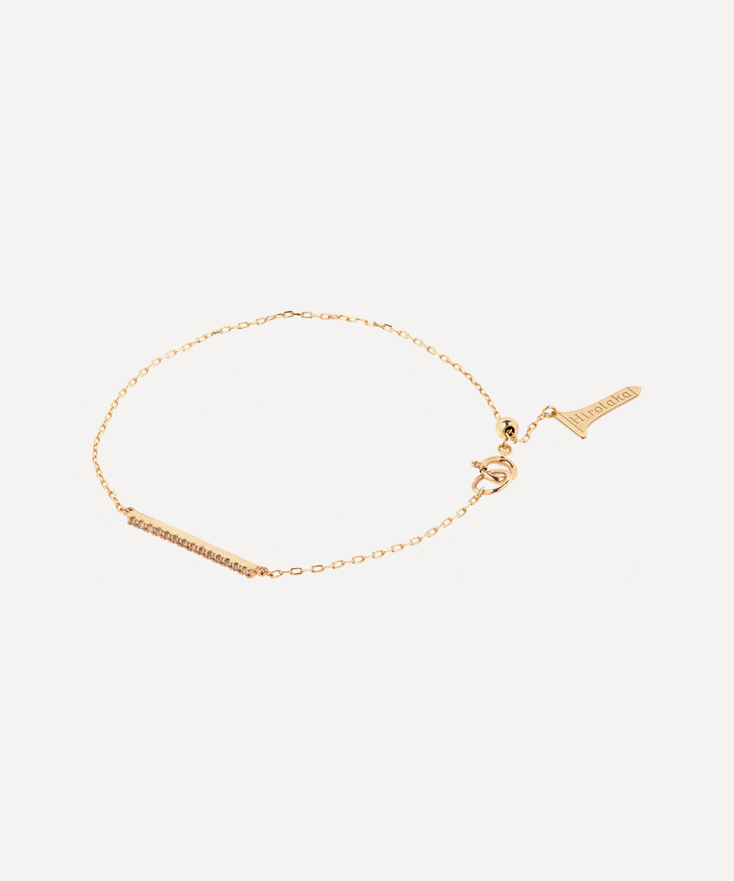 Hirotaka 10ct Gold Gossamer Short Diamond Bar Bracelet | Liberty