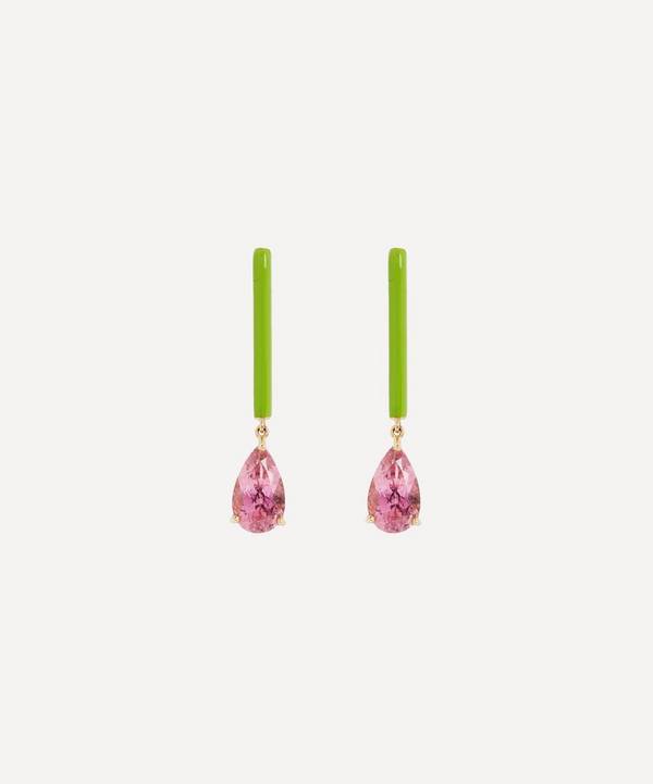 Alice Cicolini - 14ct Gold Sari Pink Tourmaline Drop Earrings