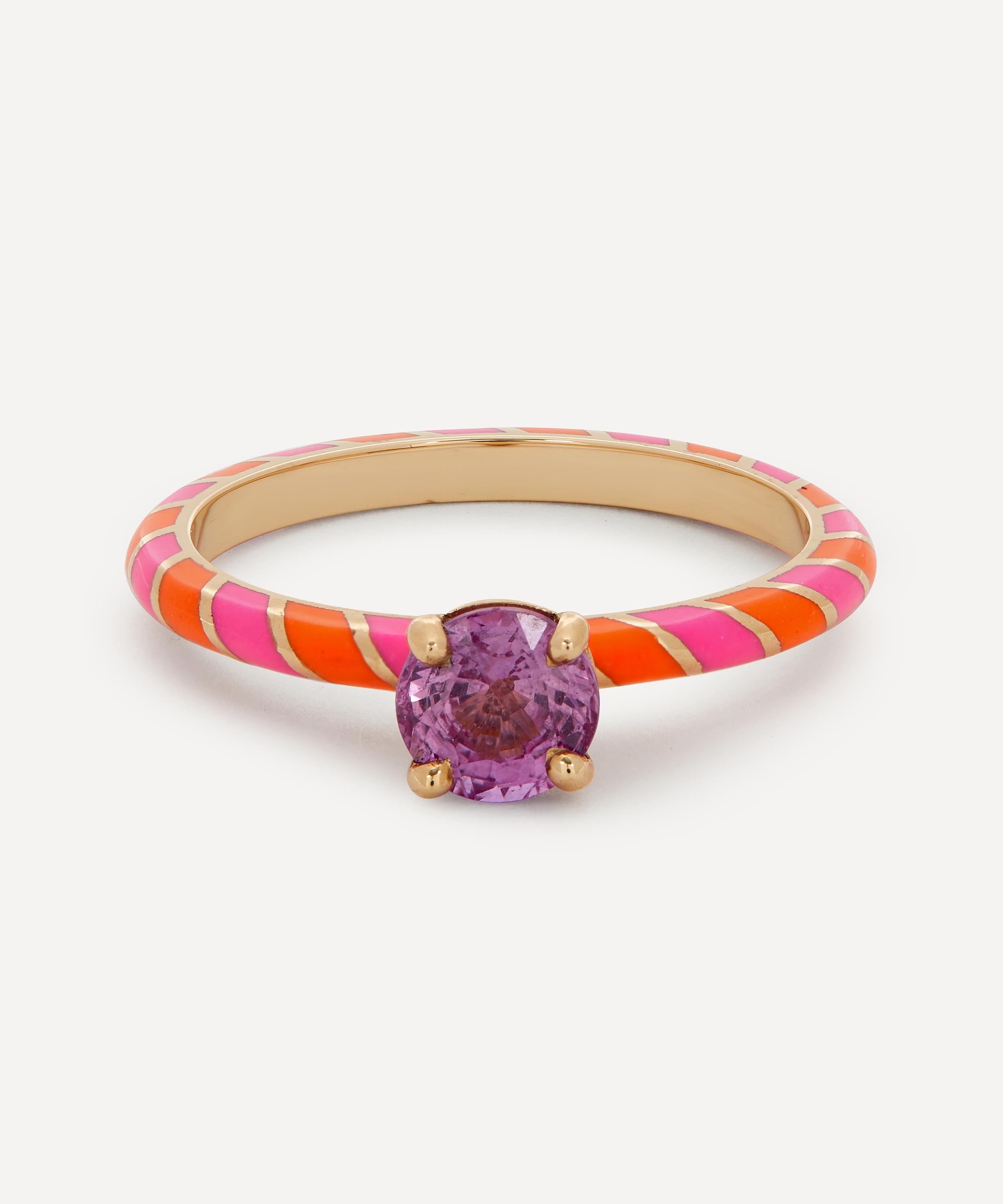 Alice Cicolini - 14ct Gold Memphis Pink Sapphire Candy Cocktail Ring image number null