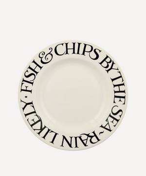 Black Toast Fish and Chips 10.5-Inch Plate