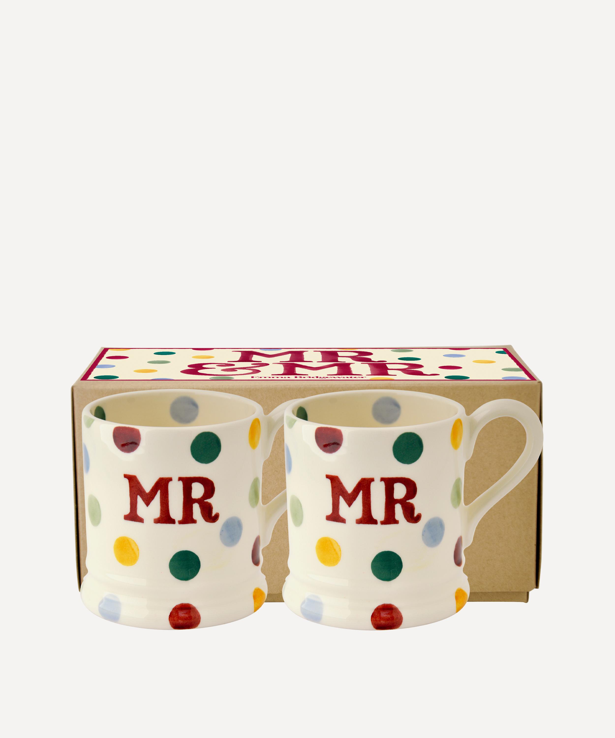 Emma Bridgewater - Polka Dot Mr and Mr Boxed Half-Pint Mugs Set of Two