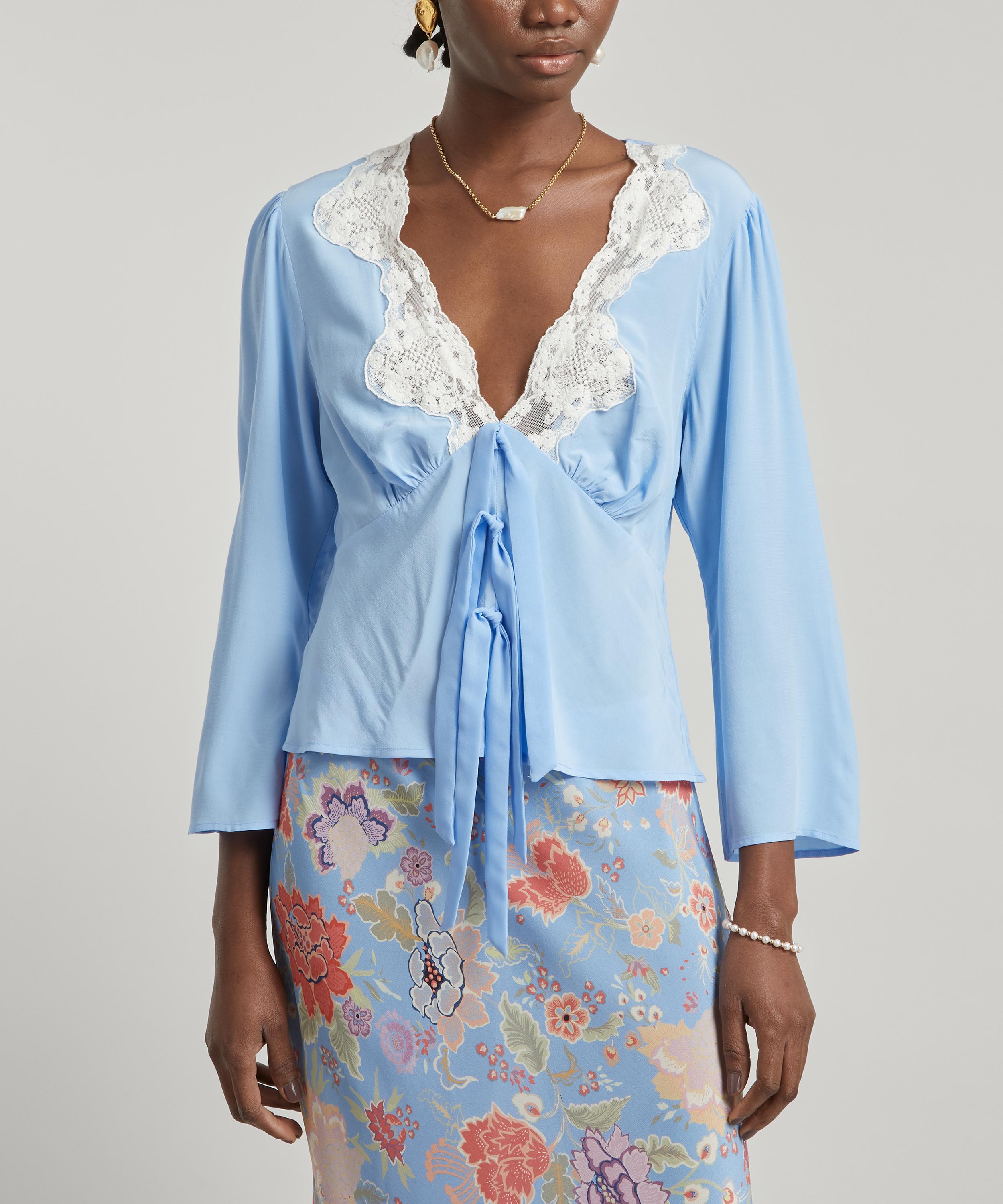 RIXO - Rochelle V-Neck Blouse image number 1