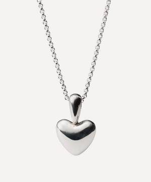 Silver Voluptuous Heart Pendant Necklace