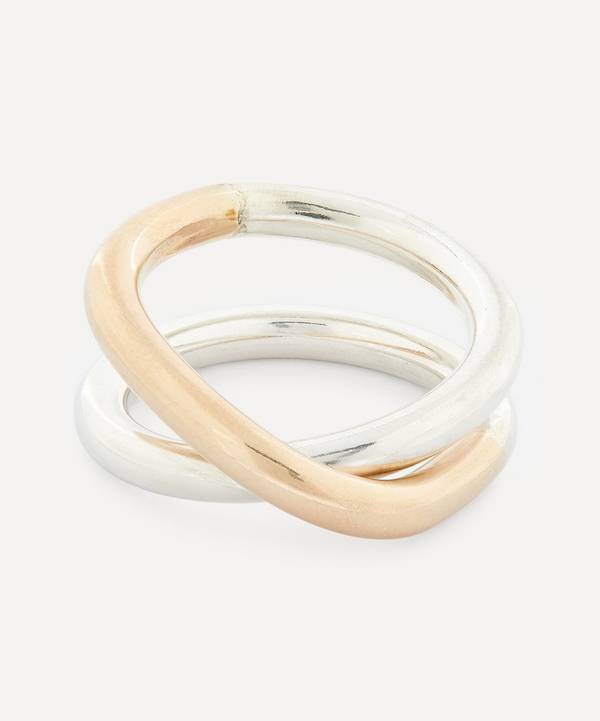 Annika Inez - Silver and Gold-Filled Double Orbit Ring image number 0
