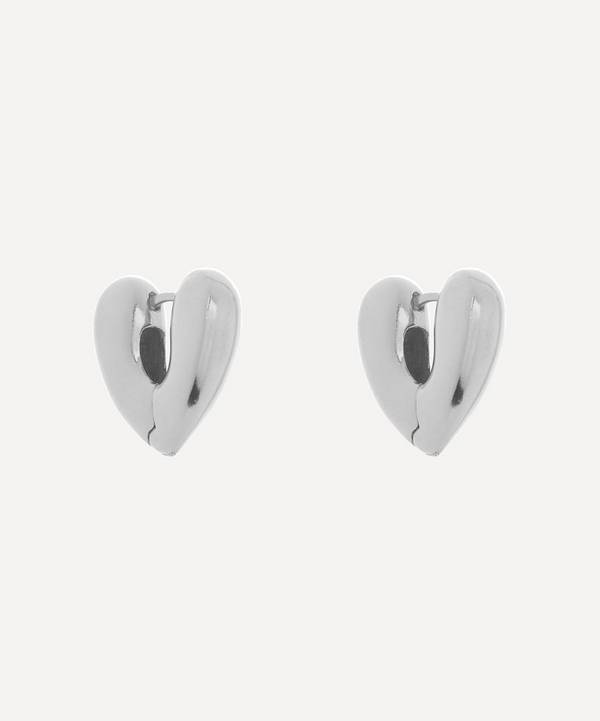 Annika Inez - Silver Small Heart Hoop Earrings