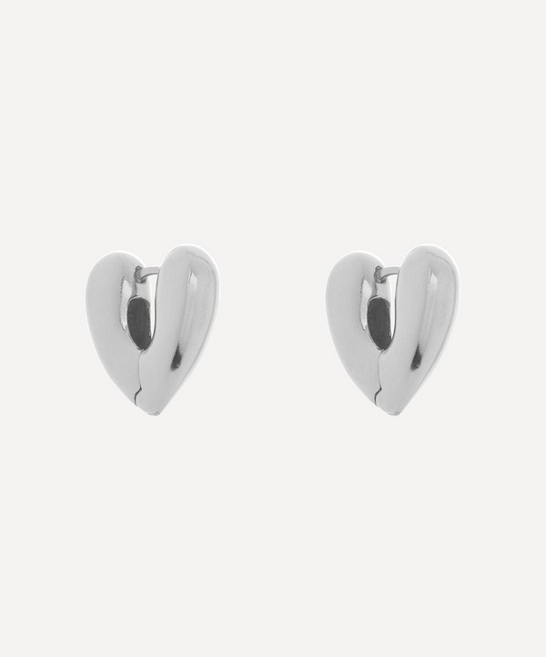 Annika Inez - Silver Small Heart Hoop Earrings