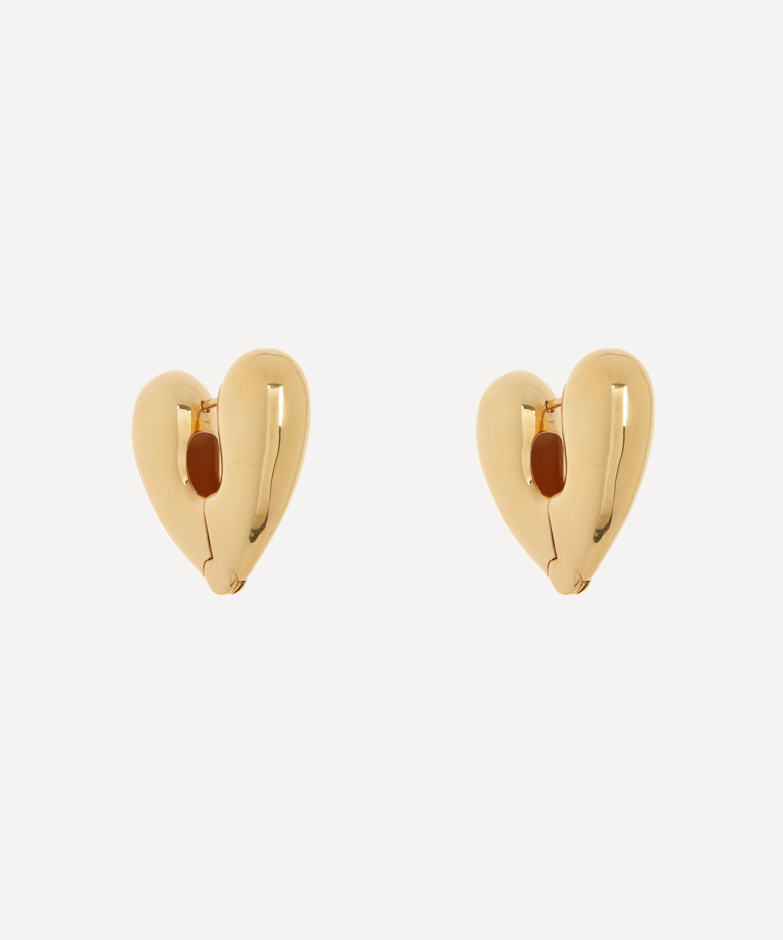 Gold-Plated Large Heart Hoop Earrings