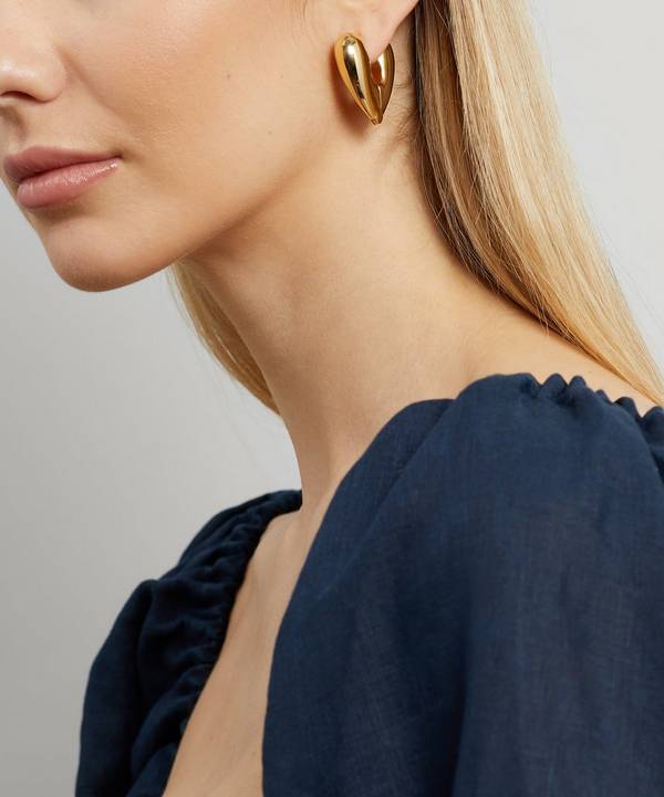 Annika Inez Gold-Plated Large Heart Hoop Earrings | Liberty