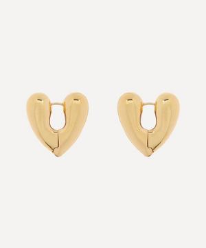 Annika Inez - Gold-Plated Large Heart Hoop Earrings image number 2