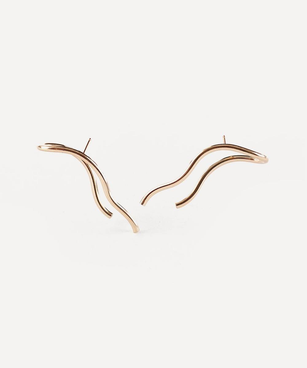Annika Inez - 14ct Gold-Filled Wavy Draped Earrings