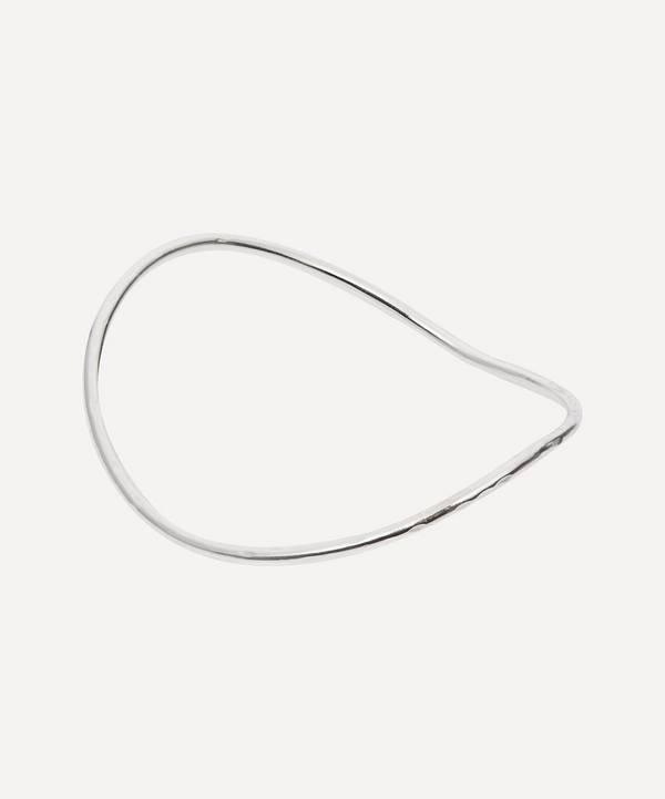 Studio Adorn - Sterling Silver Hammered Wave Bangle Bracelet