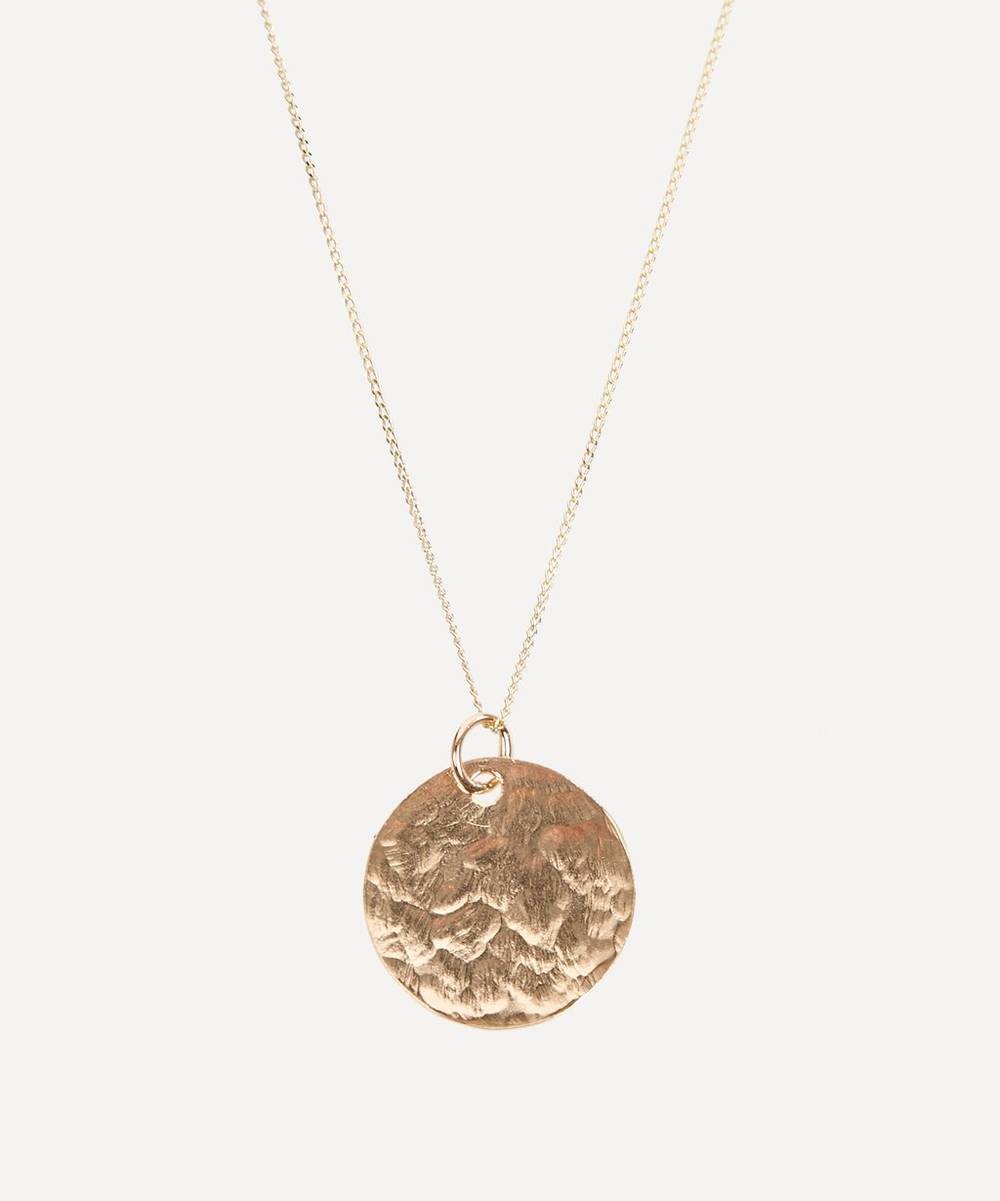 Studio Adorn - 9ct Gold Hammered Disc Pendant Necklace