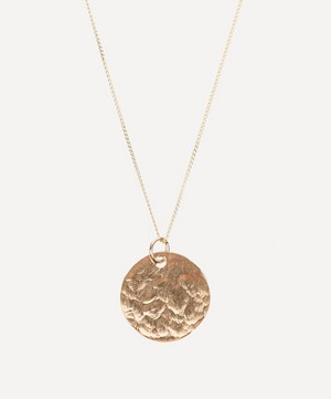 Studio Adorn - 9ct Gold Hammered Disc Pendant Necklace image number 0