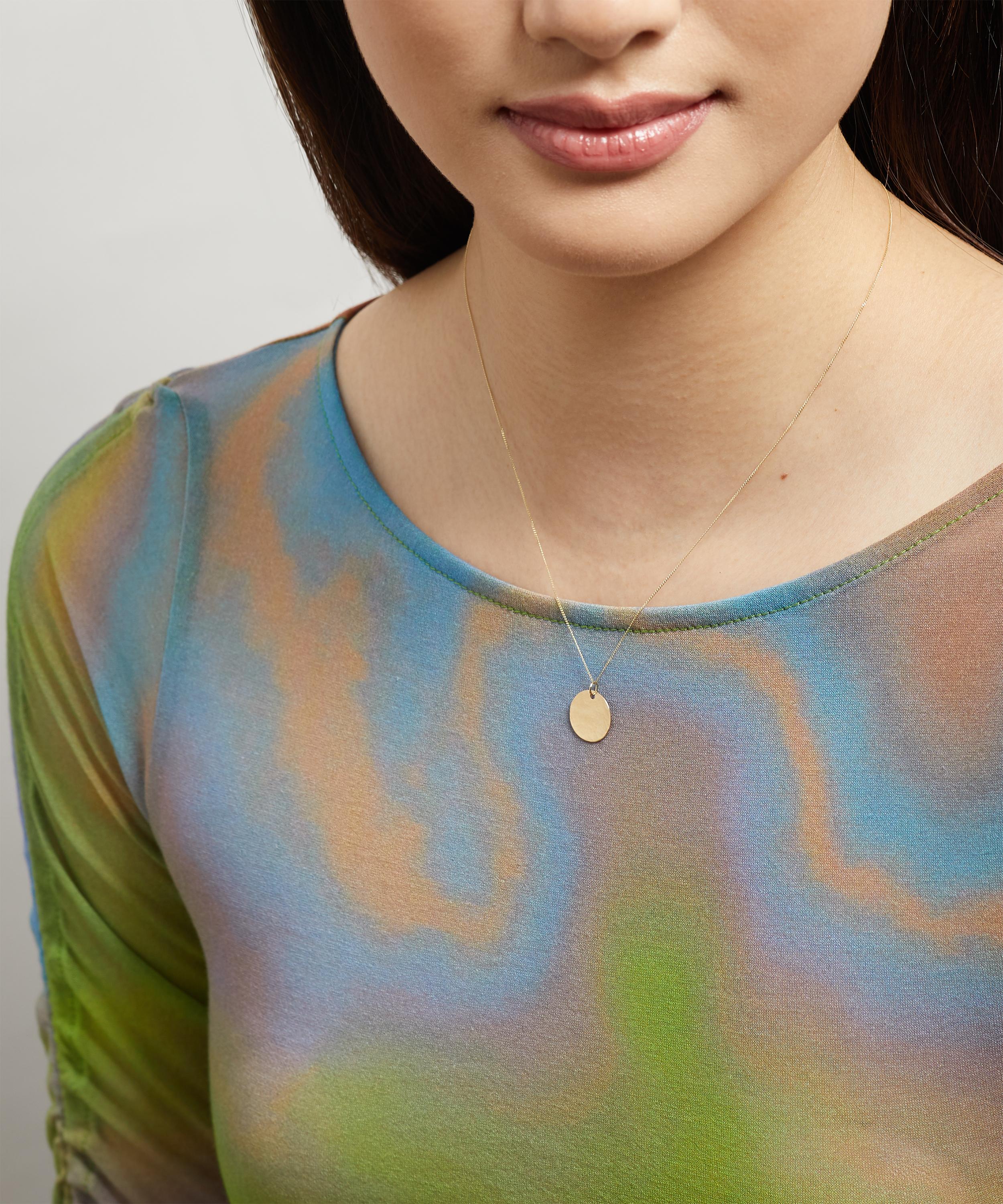 Studio Adorn - 9ct Gold Hammered Disc Pendant Necklace image number 1