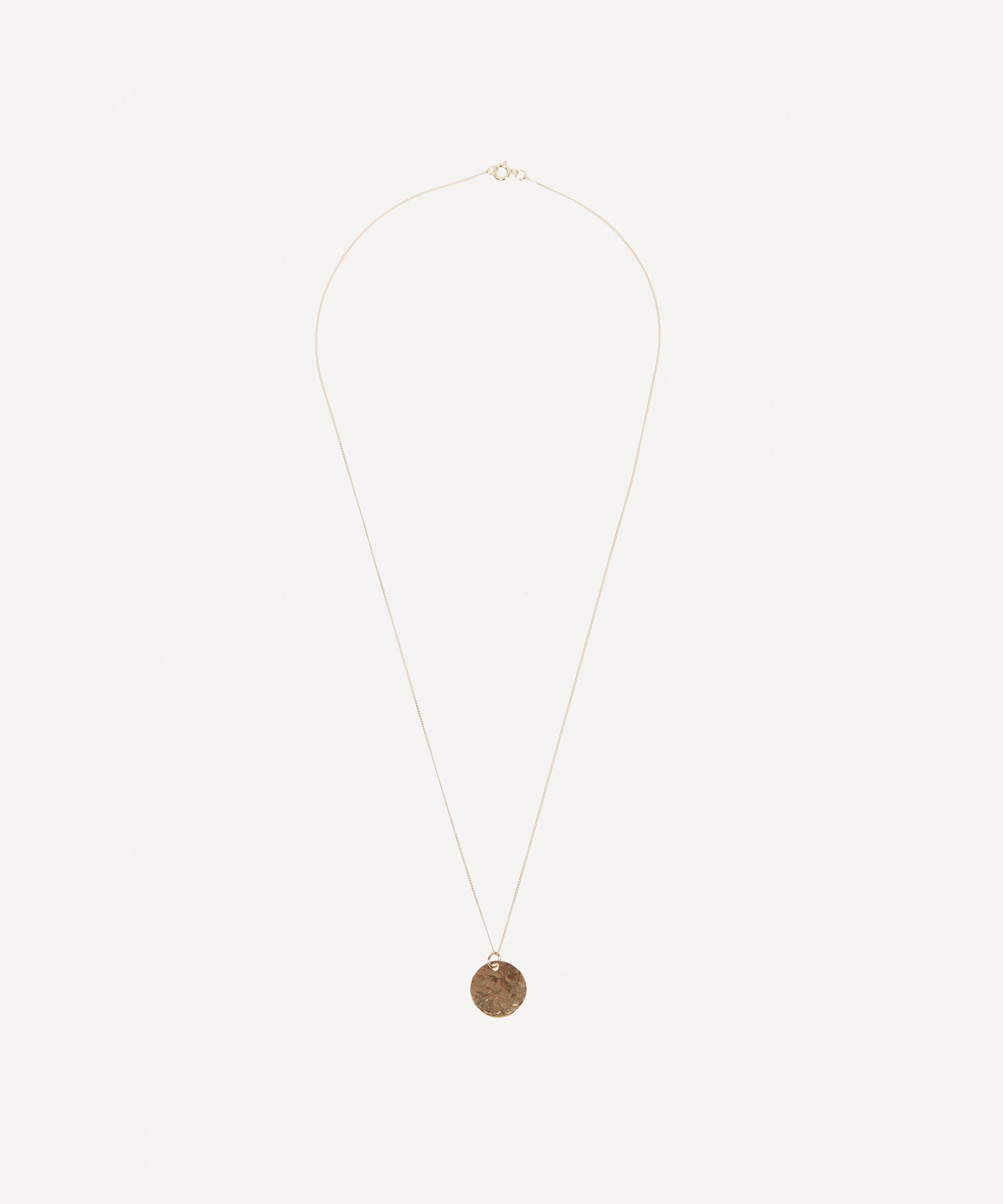 Studio Adorn - 9ct Gold Hammered Disc Pendant Necklace image number 2