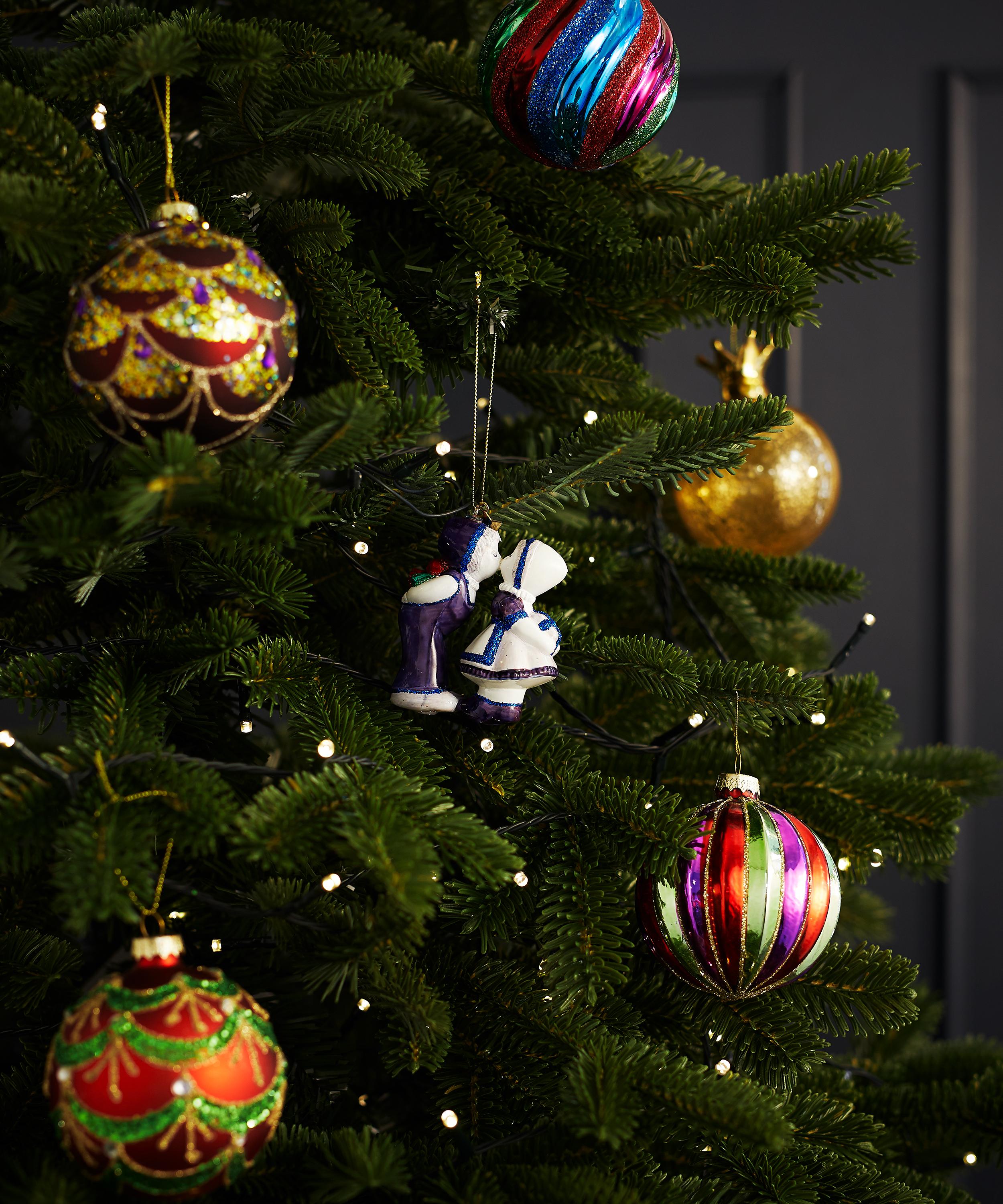 Christmas - Glass Delftware Kissing Ornament image number 1