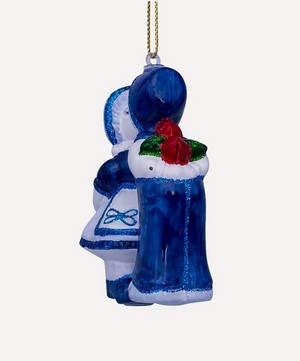 Christmas - Glass Delftware Kissing Ornament image number 3