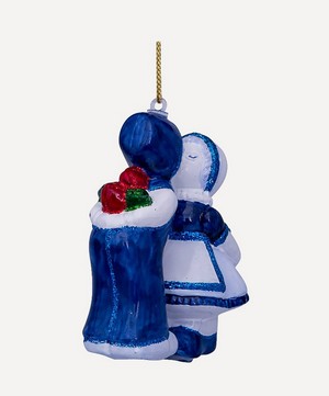 Christmas - Glass Delftware Kissing Ornament image number 4