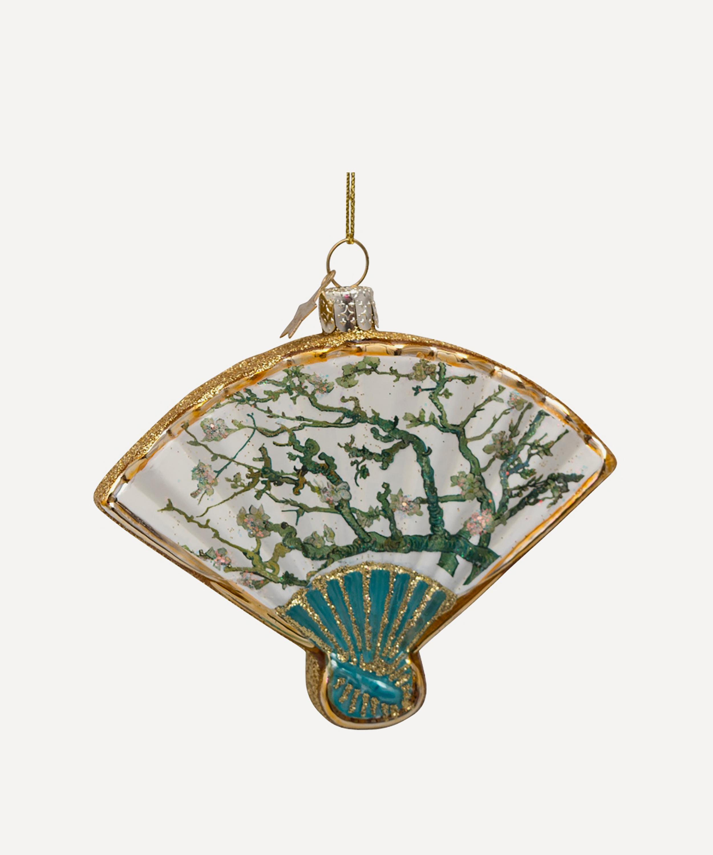 Christmas - Glass Van Gogh Blossom Fan Ornament image number 0