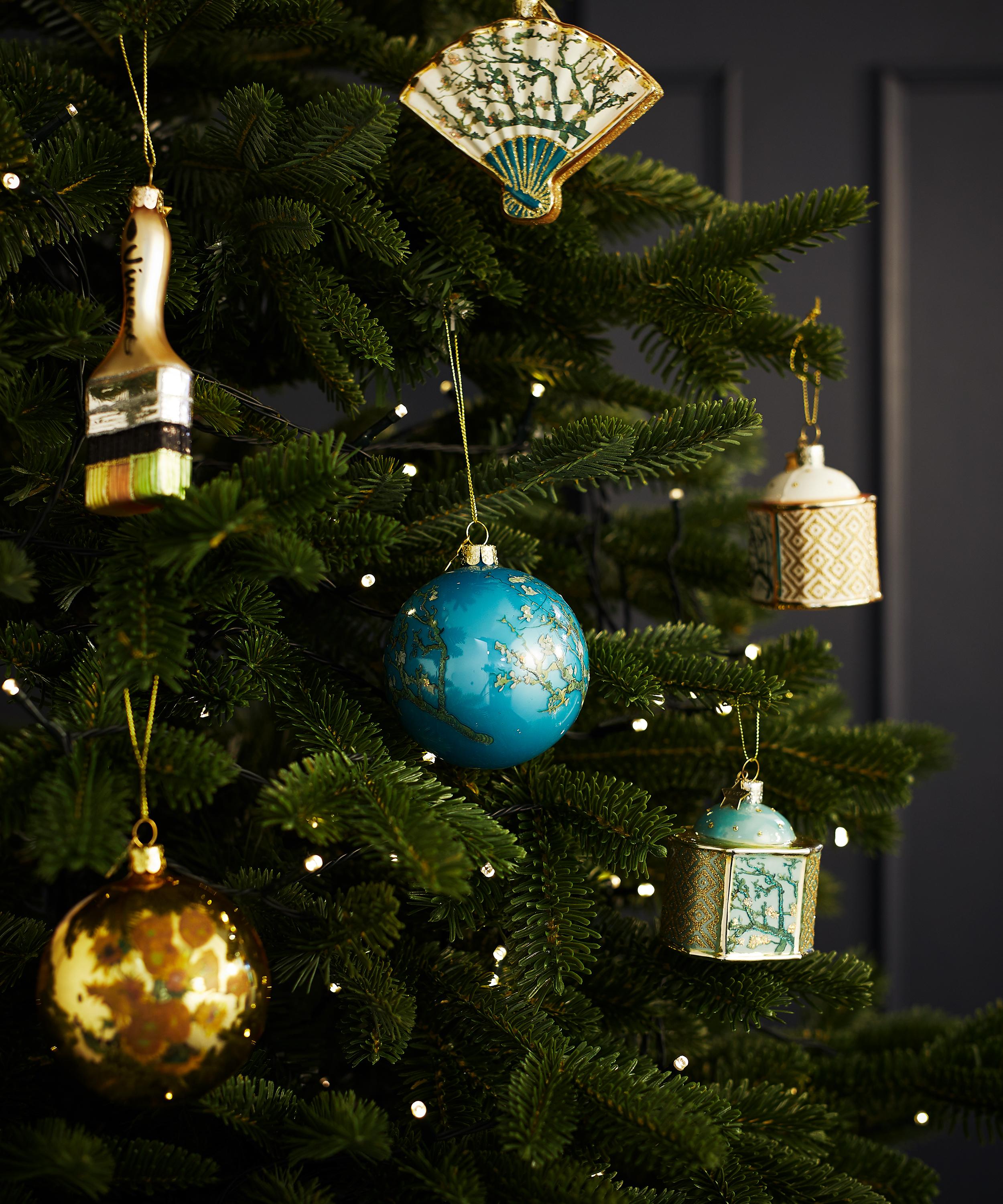 Christmas - Glass Van Gogh Blossom Ornament image number 1