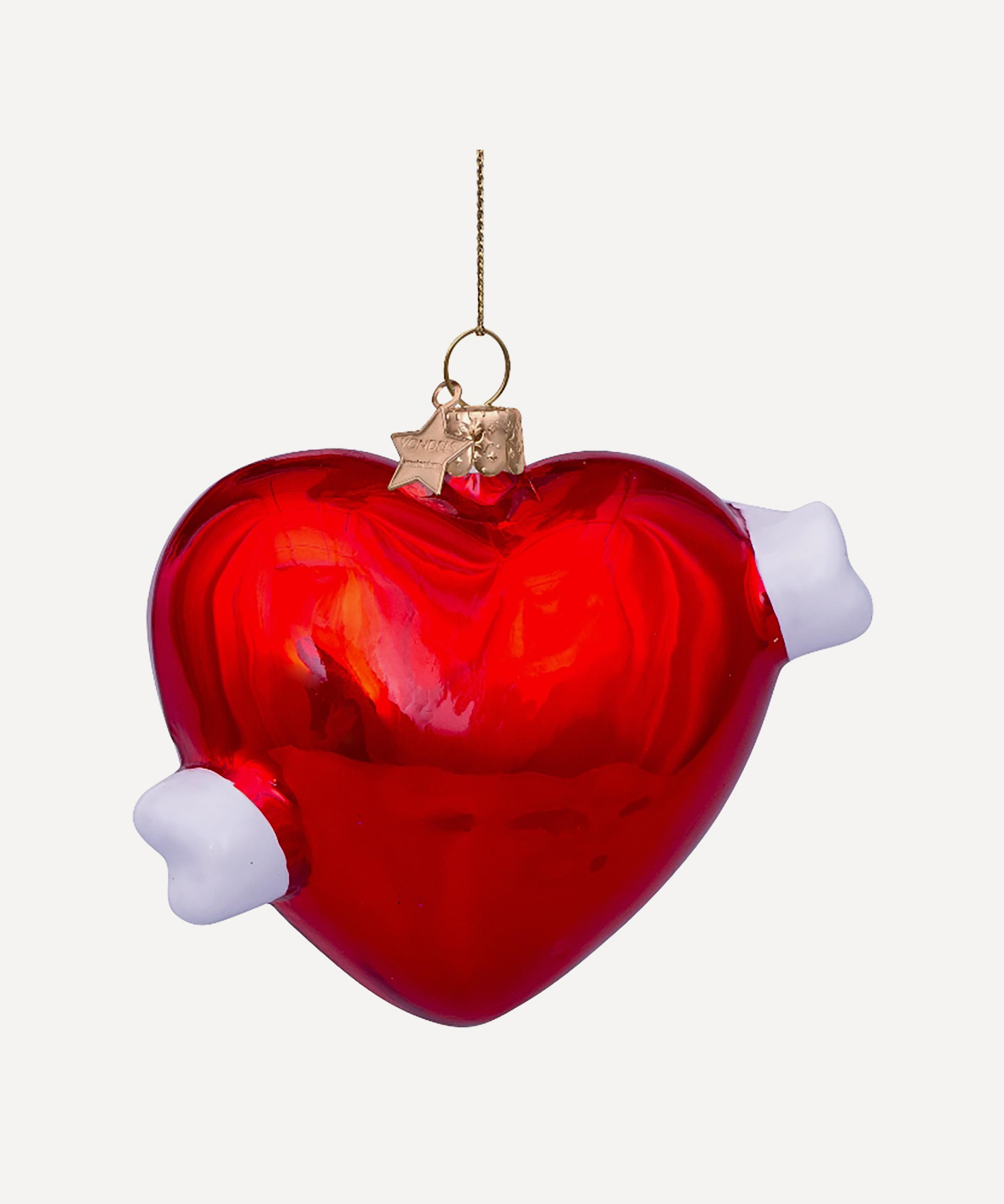Christmas - Glass Pearl Heart Ornament image number 2