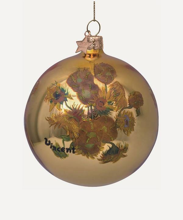 Christmas - Glass Van Gogh Sunflower Bauble image number 0