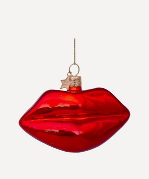 Christmas - Glass Red Lips Ornament image number 2