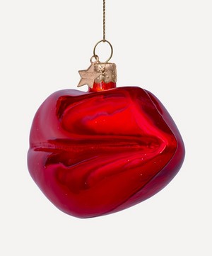 Christmas - Glass Red Lips Ornament image number 3