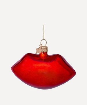 Christmas - Glass Red Lips Ornament image number 4