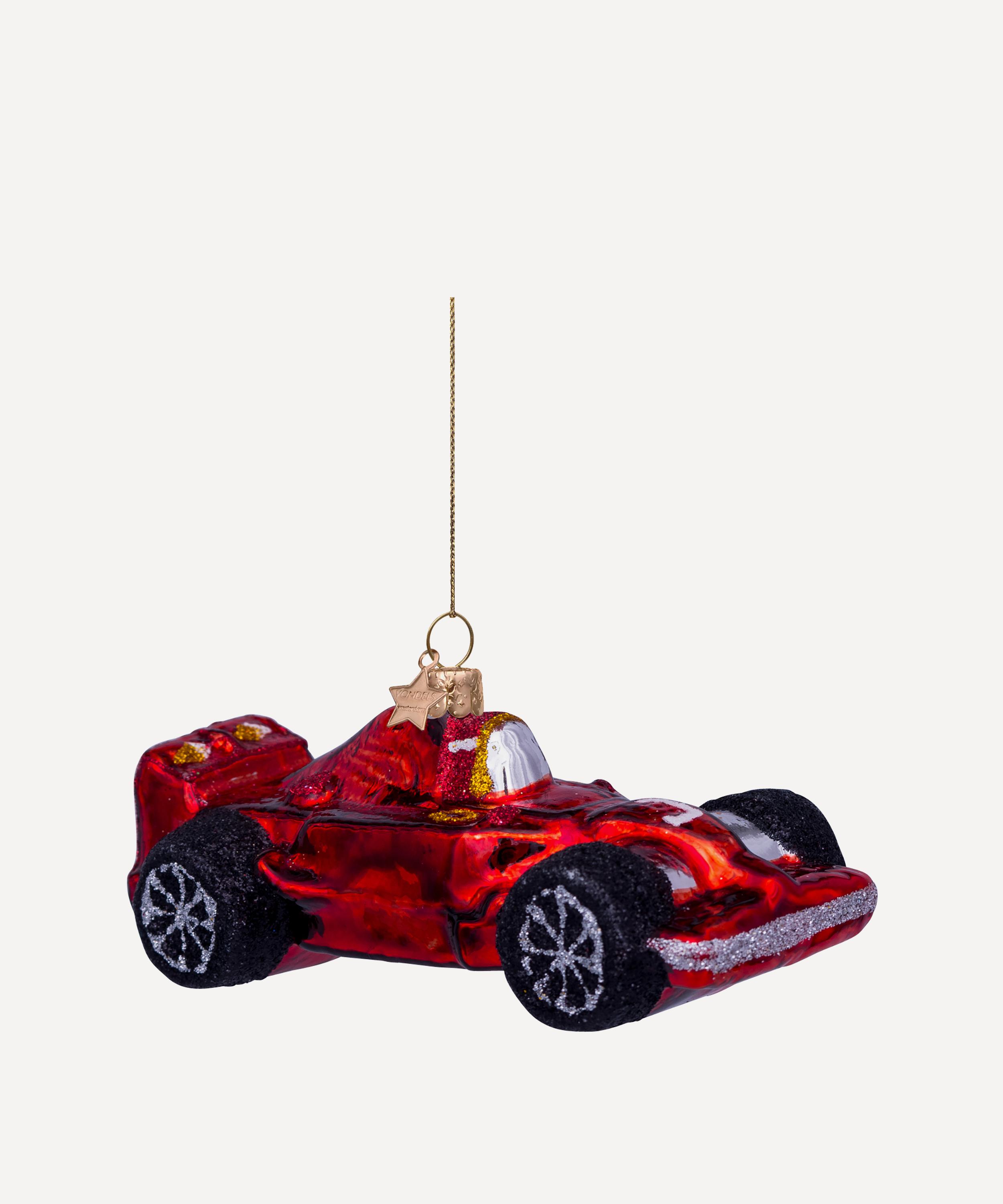 Christmas Glass Racing Car Ornament