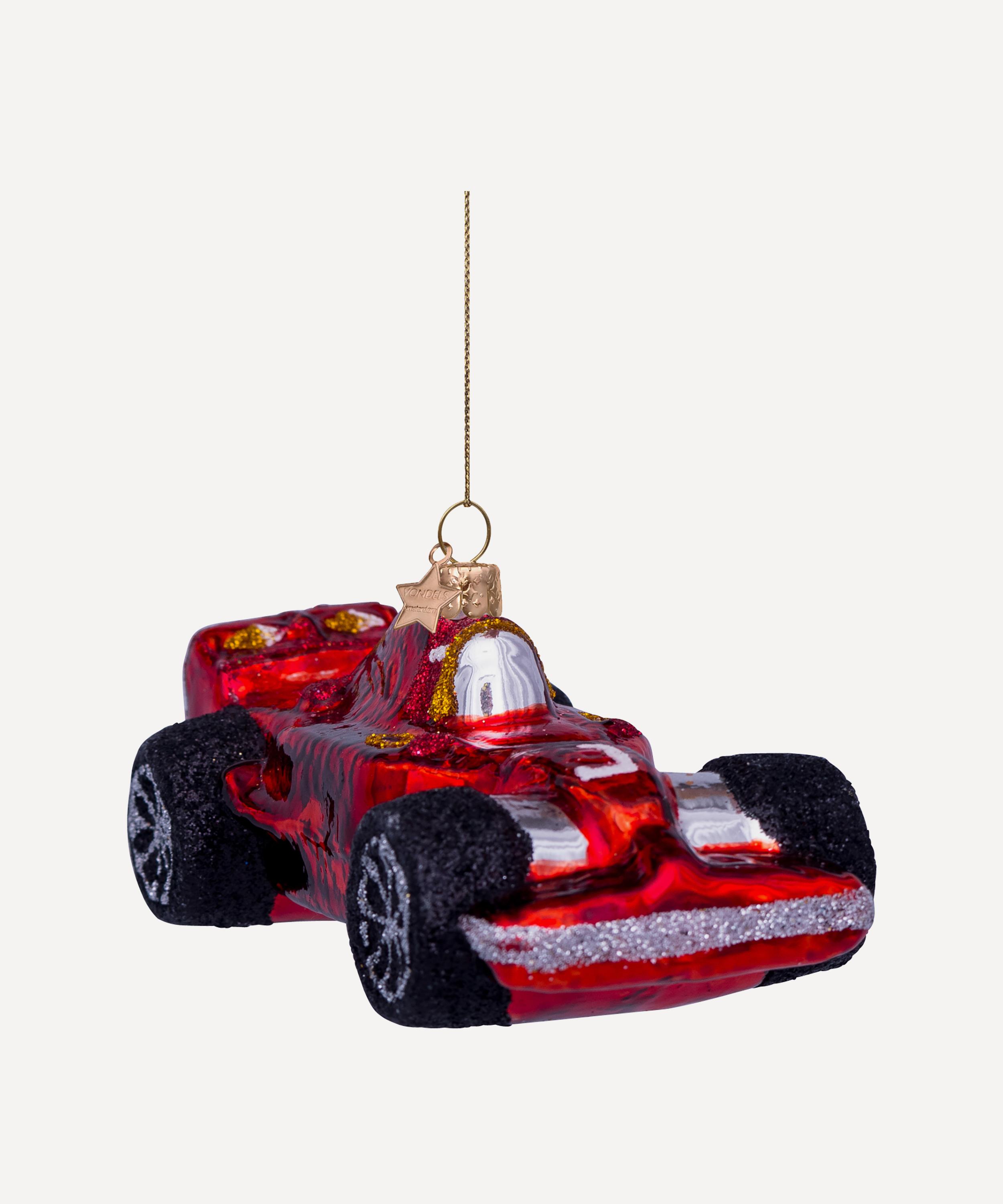 Christmas - Glass Racing Car Ornament image number 2