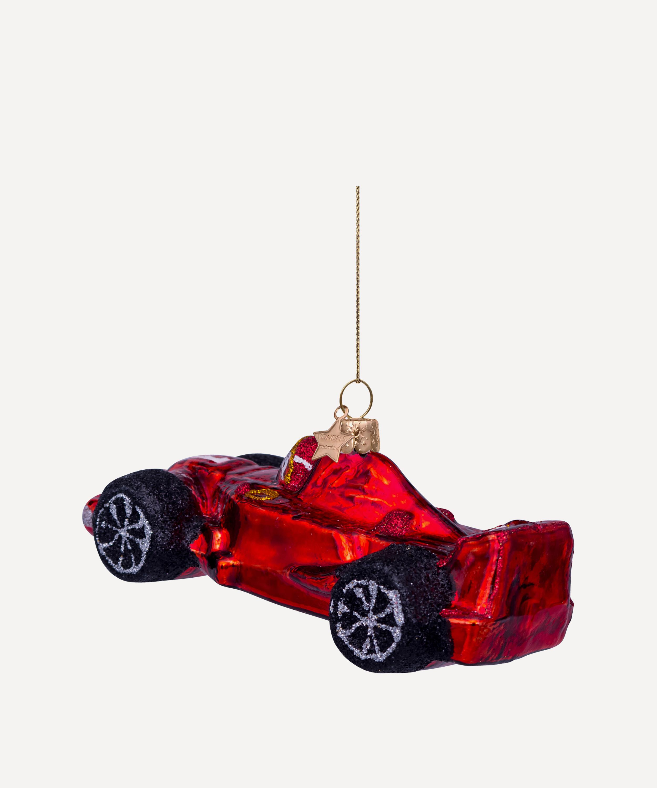 Christmas - Glass Racing Car Ornament image number 4