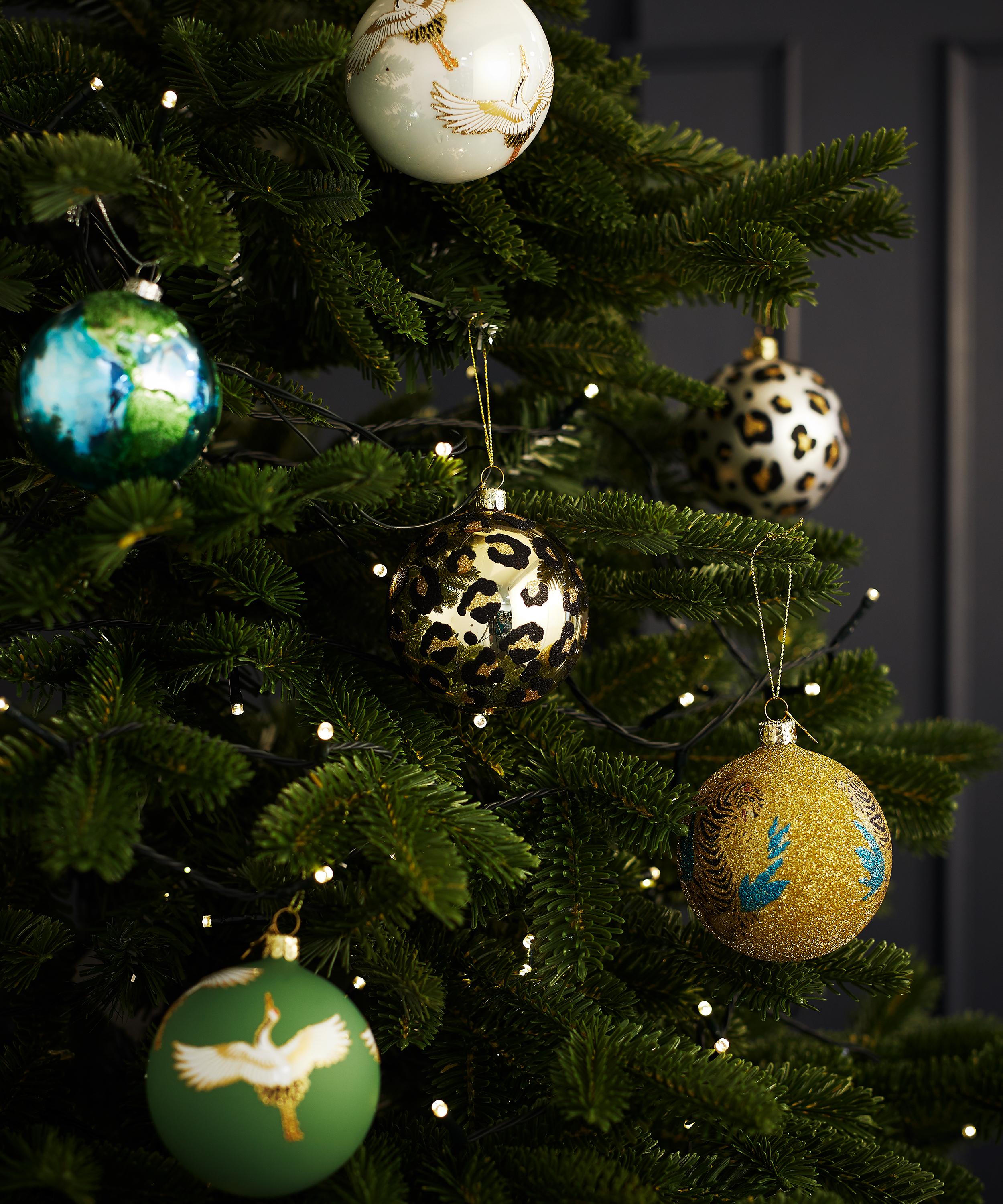 Christmas - Glass Leopard Print Bauble image number 1