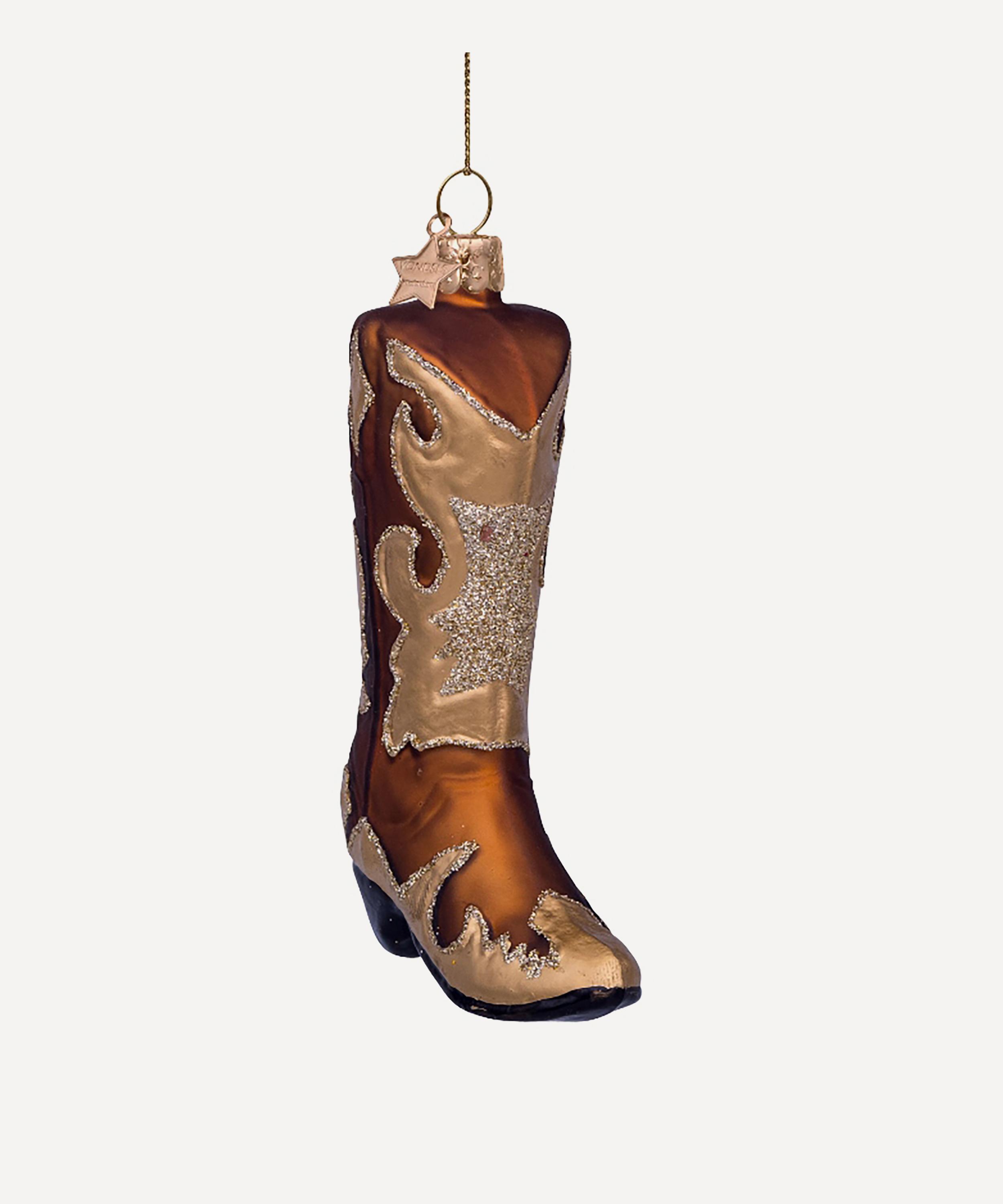 Christmas - Glass Cowboy Boot Ornament image number 2