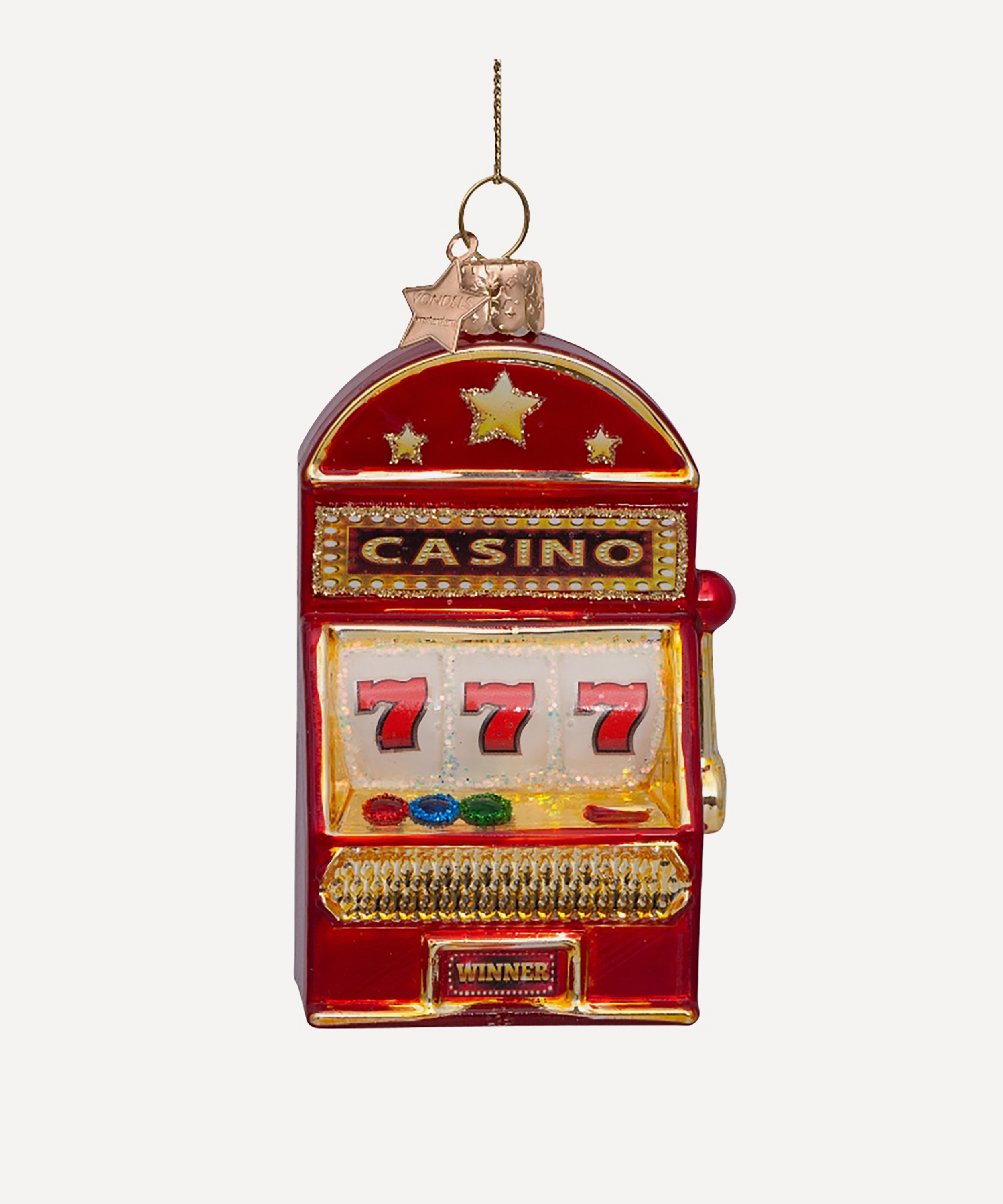 Christmas - Glass Slot Machine Ornament image number 0