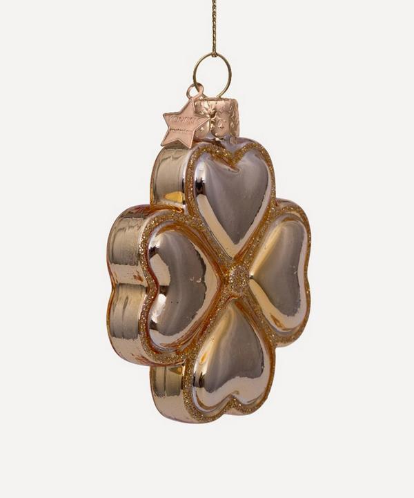 Christmas - Shiny Gold Clover Tree Ornament image number null