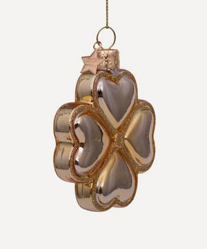 Christmas - Shiny Gold Clover Tree Ornament image number 0
