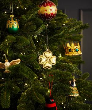 Christmas - Shiny Gold Clover Tree Ornament image number 1