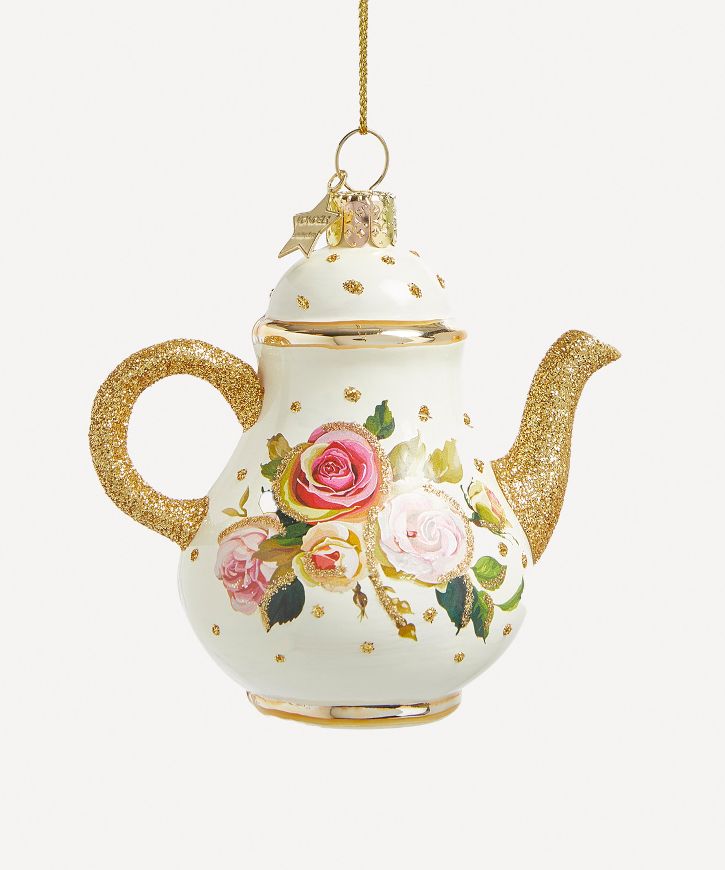 Christmas - White Teapot Tree Ornament image number 0