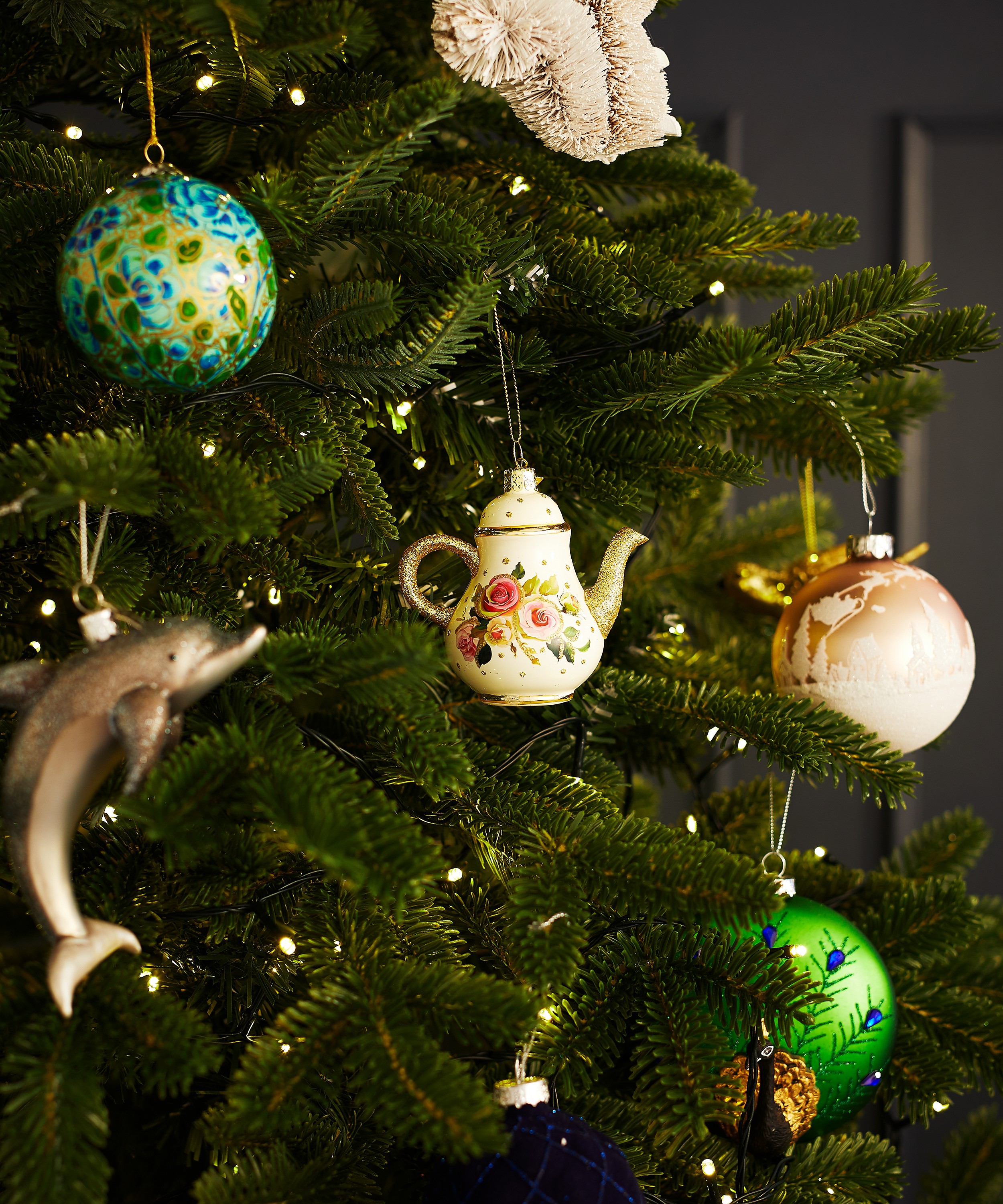 Christmas White Teapot Tree Ornament