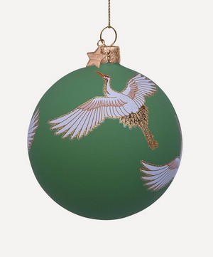 Christmas - Glass Crane Birds Bauble image number 2