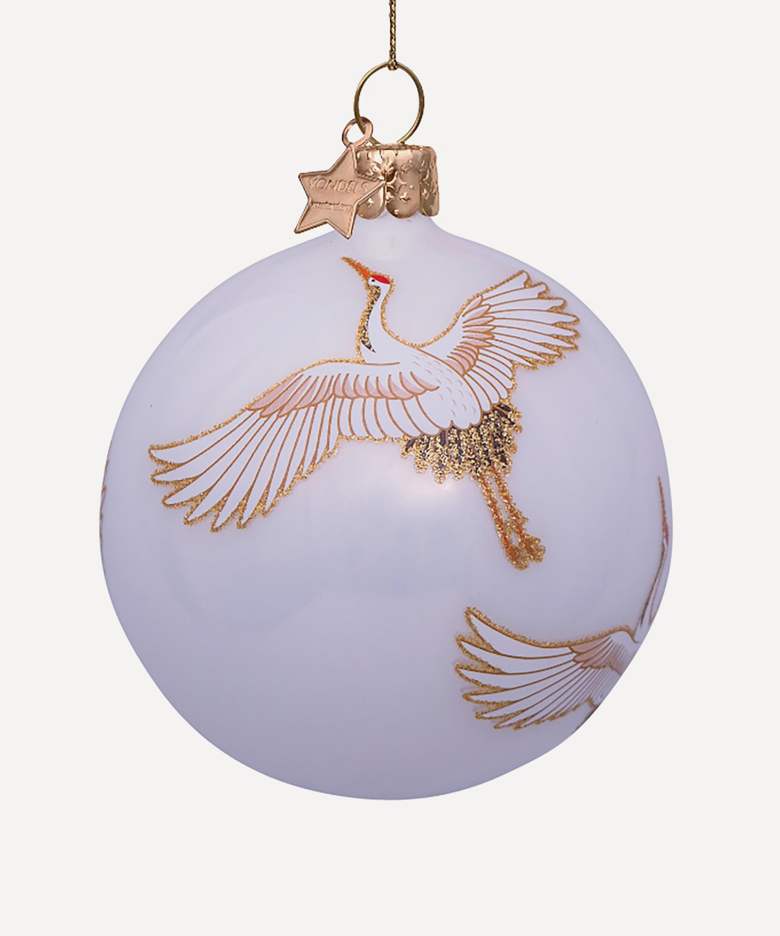 Christmas - Glass Crane Birds Bauble image number 0
