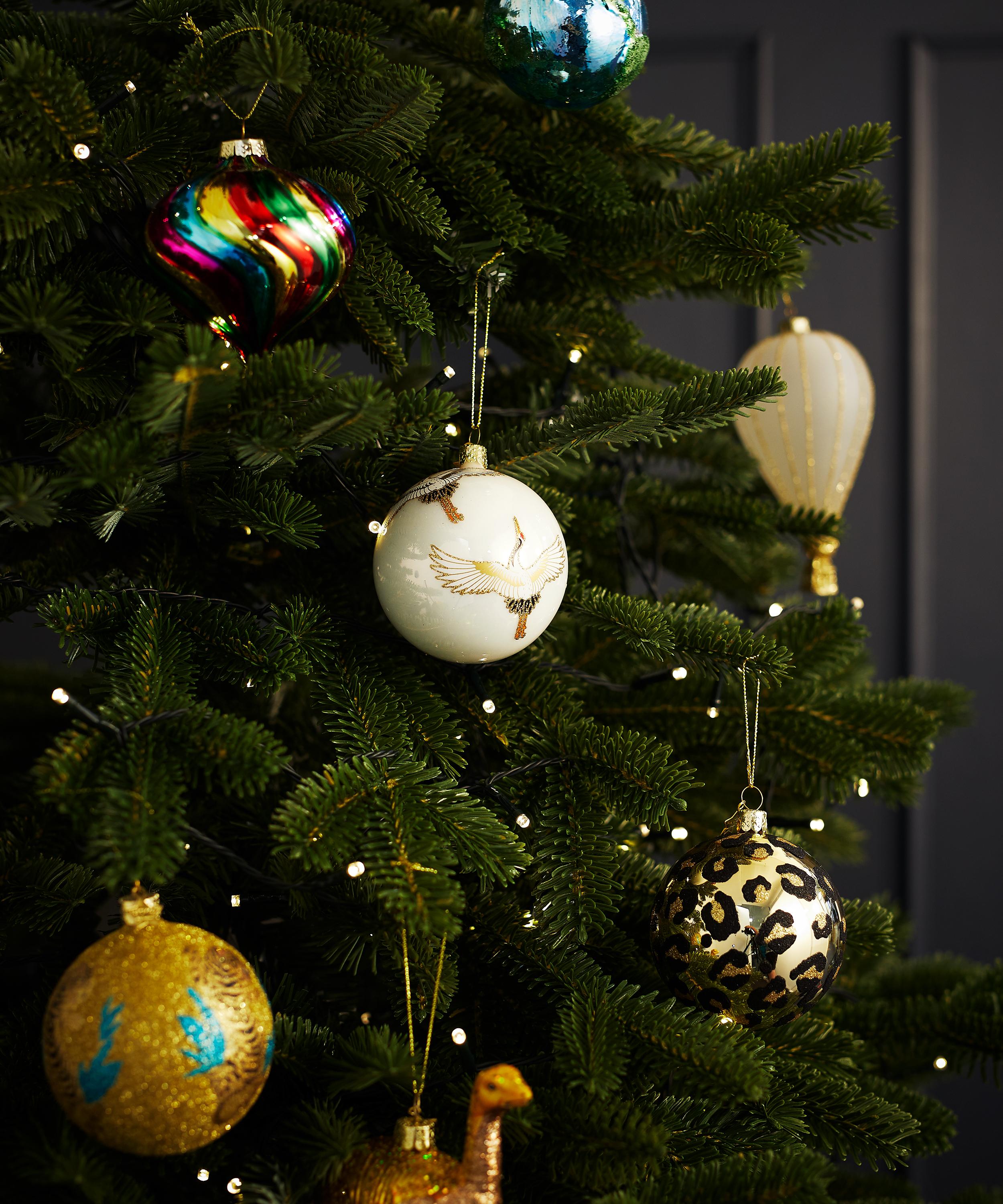 Christmas - Glass Crane Birds Bauble image number 1