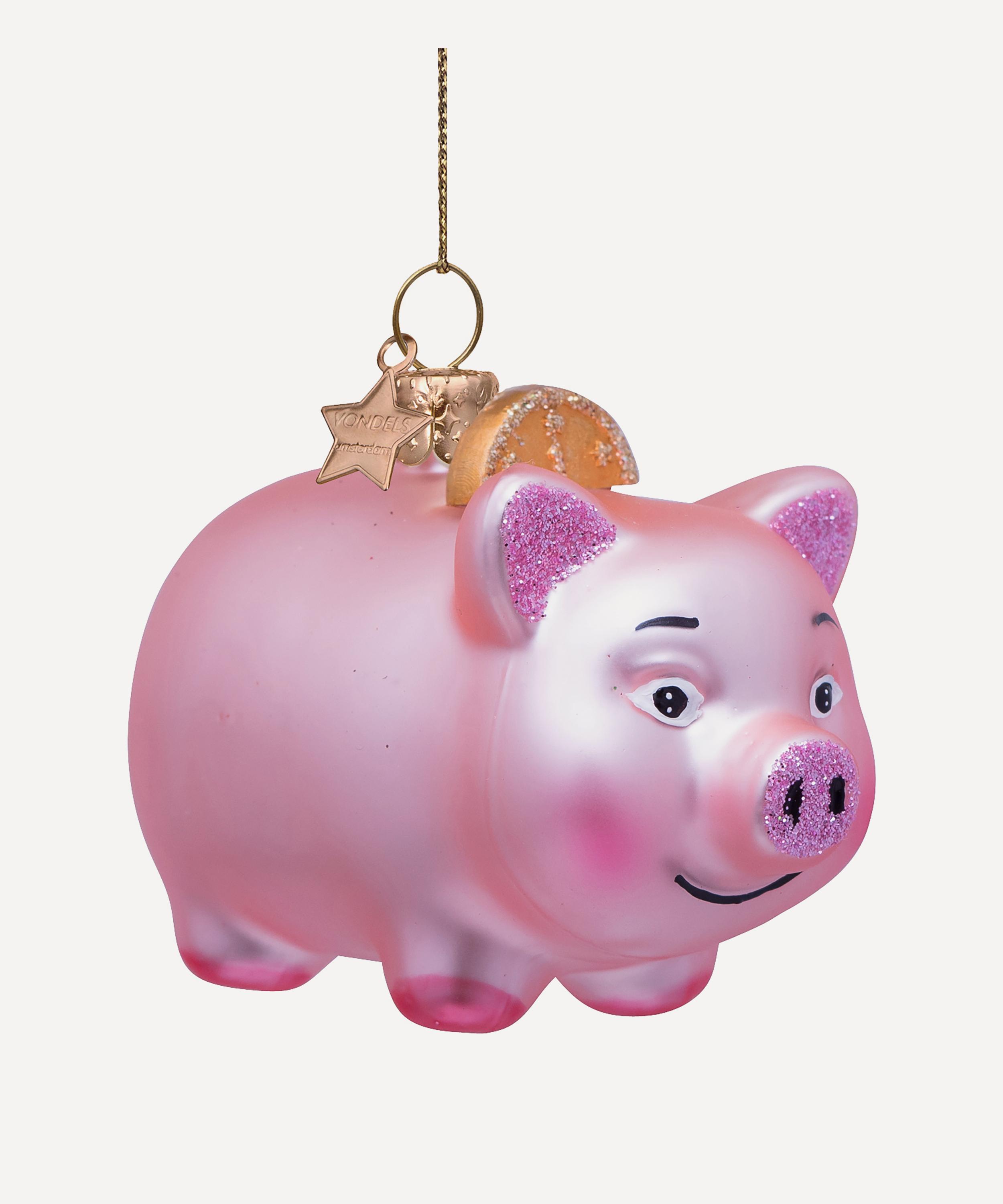 Christmas - Glass Piggy Bank Ornament image number 0