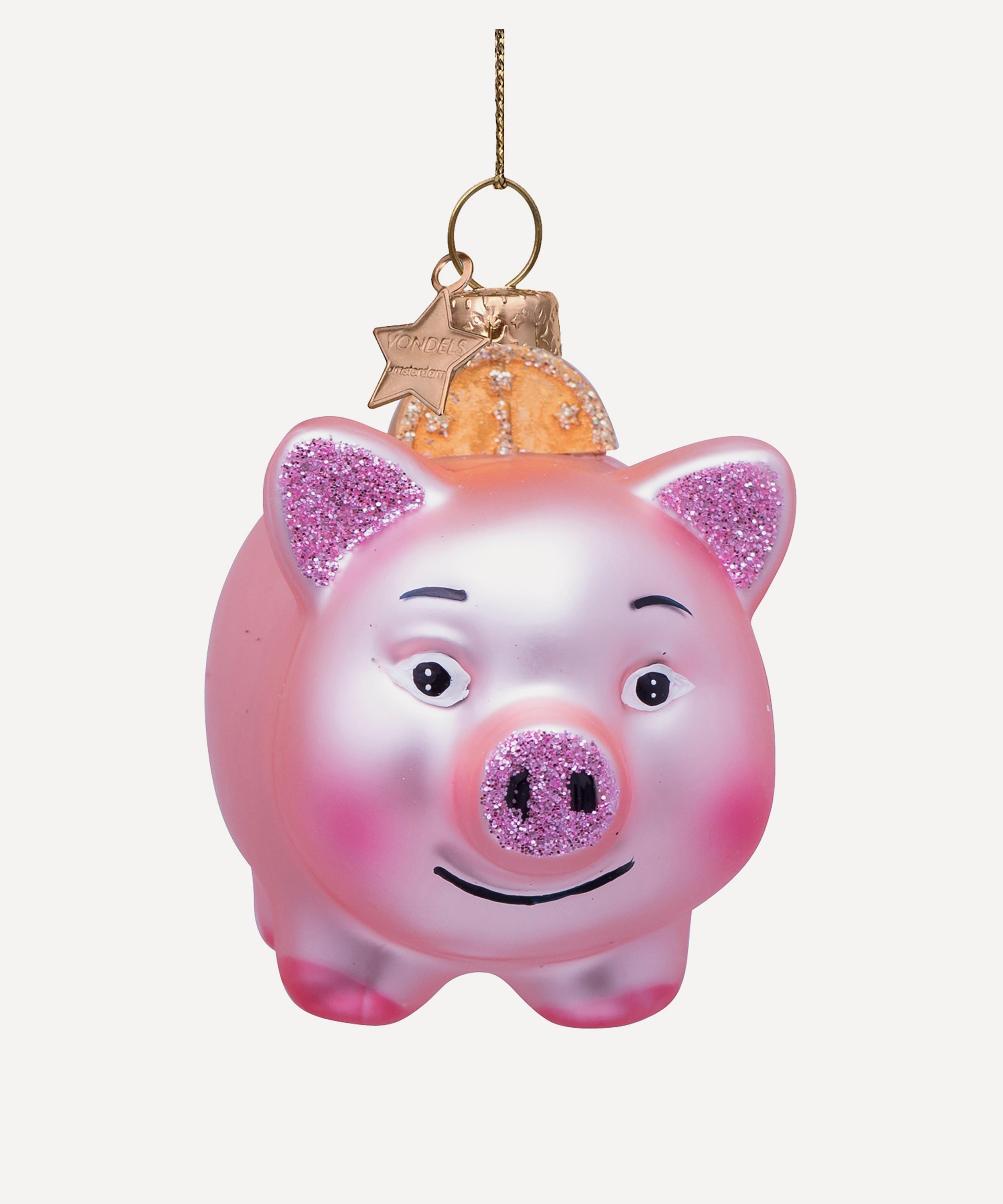Christmas - Glass Piggy Bank Ornament image number 2